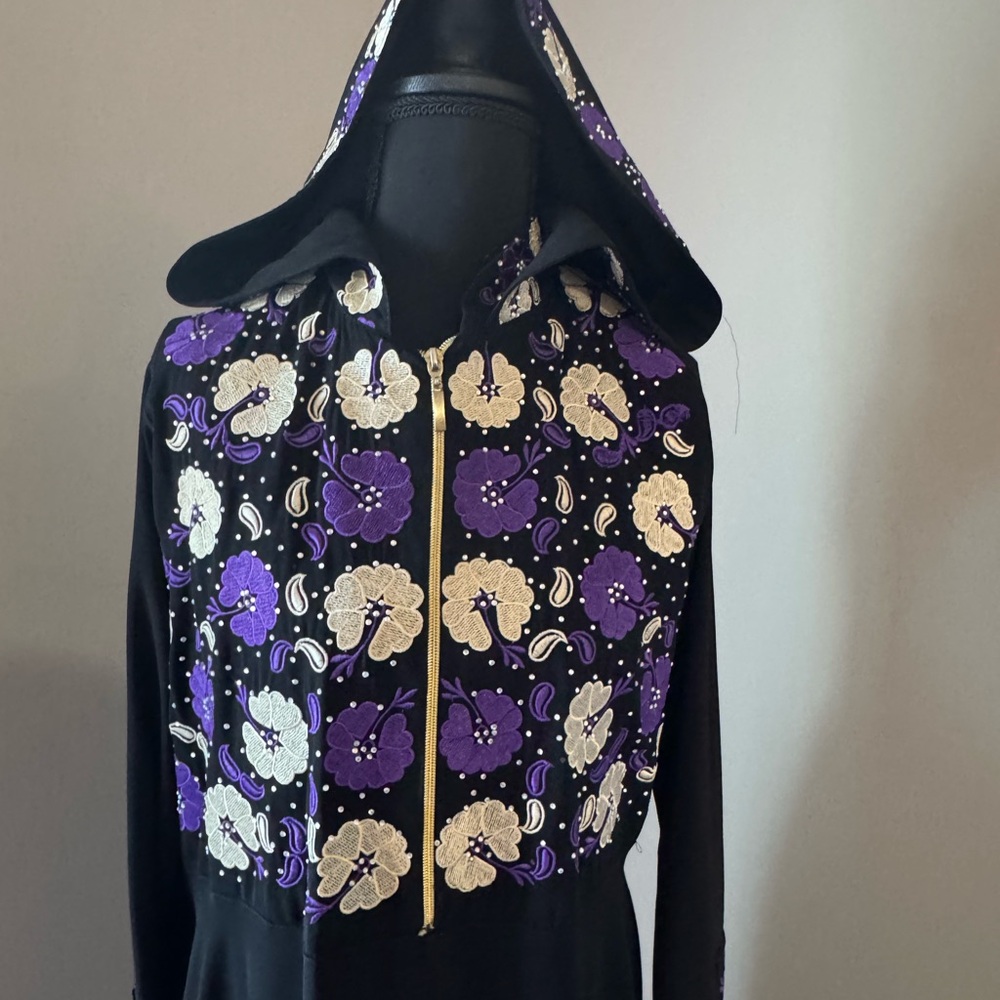 Paul Morelli Black and Purple Hooded with matching leggings#abaya - Picture 3 of 6